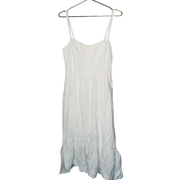 JONATHAN SIMKHAI White Kitzia Linen Cover Up Bustier Midi Dress Size Large - Picture 5 of 12